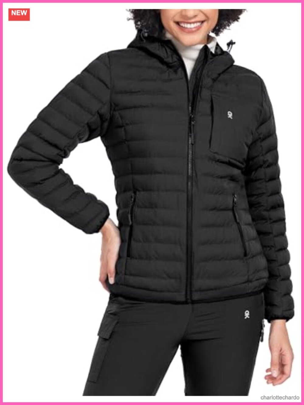 Women's Waterproof Puffer Jacket Hooded Windproof Winter Coat Recycled